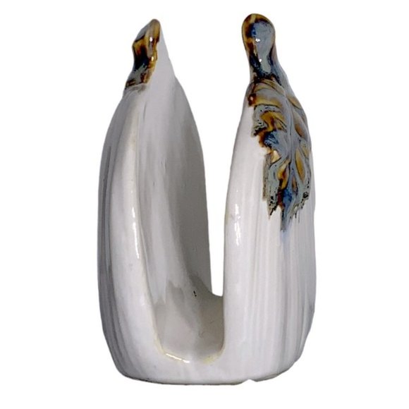 Napkin Holder Autumn White Pumpkin Hand Painted Ceramic Harvest Kitchen Accent - Picture 11 of 16